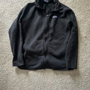 Patagonia Black Fleece Jacket with Multicolor Logo